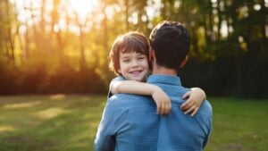 Father holding his son