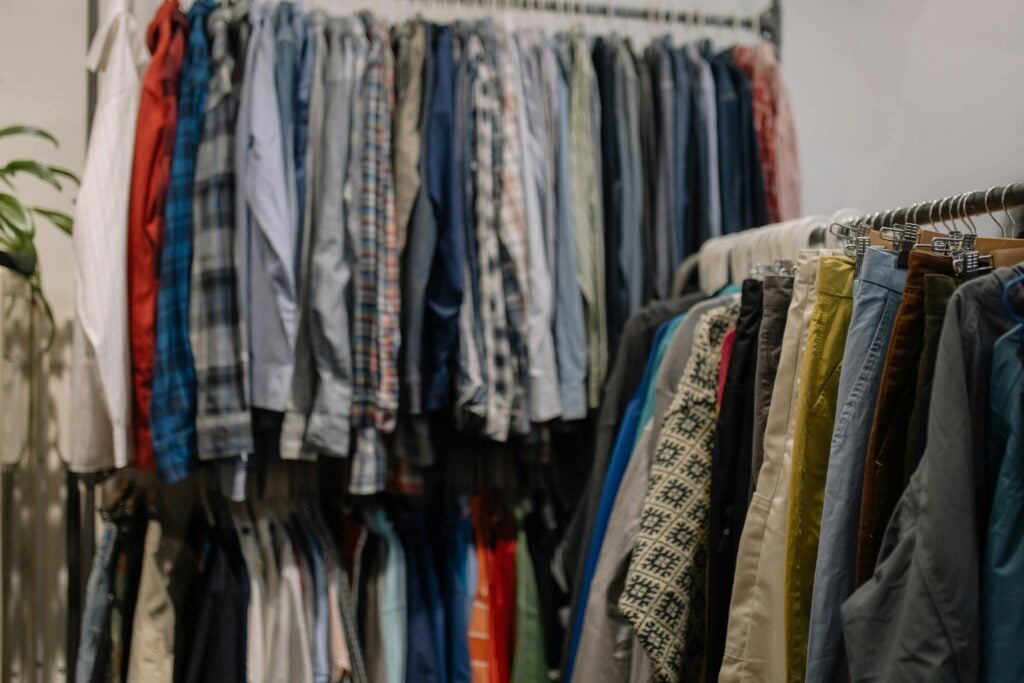 Clothing on hangers