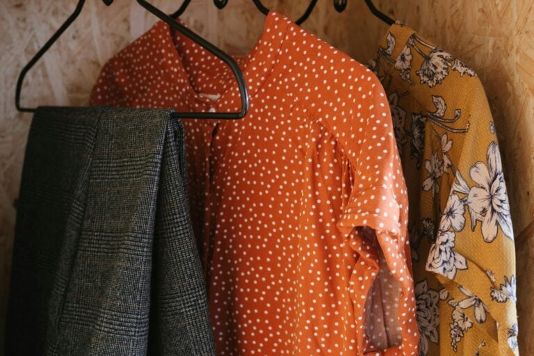 clothes in the wardrobe