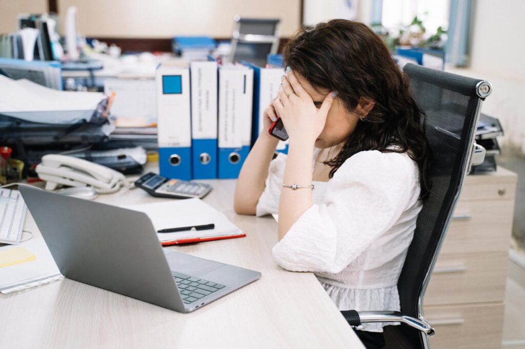 girl sitting at her desk