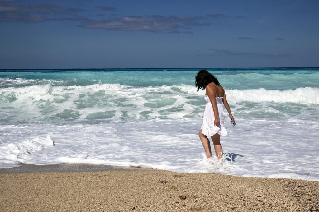 Girl, Sea, Beach image
