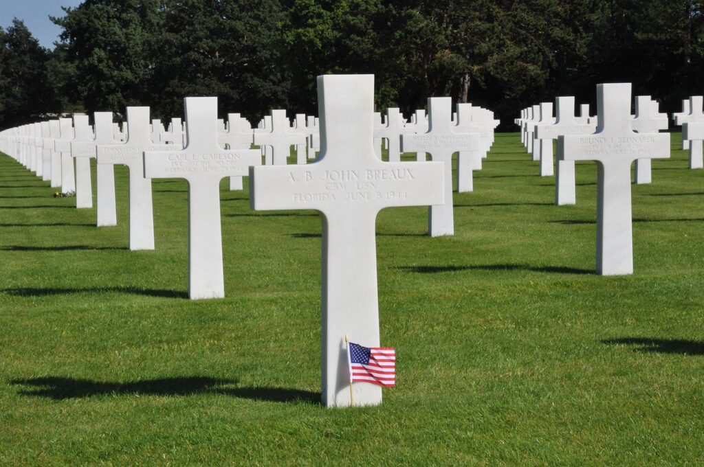 headstone as a cross in a cemetery