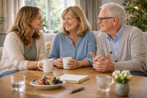 Family time in a cozy living room