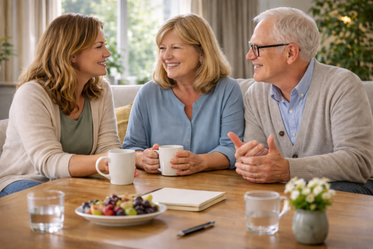 Family time in a cozy living room