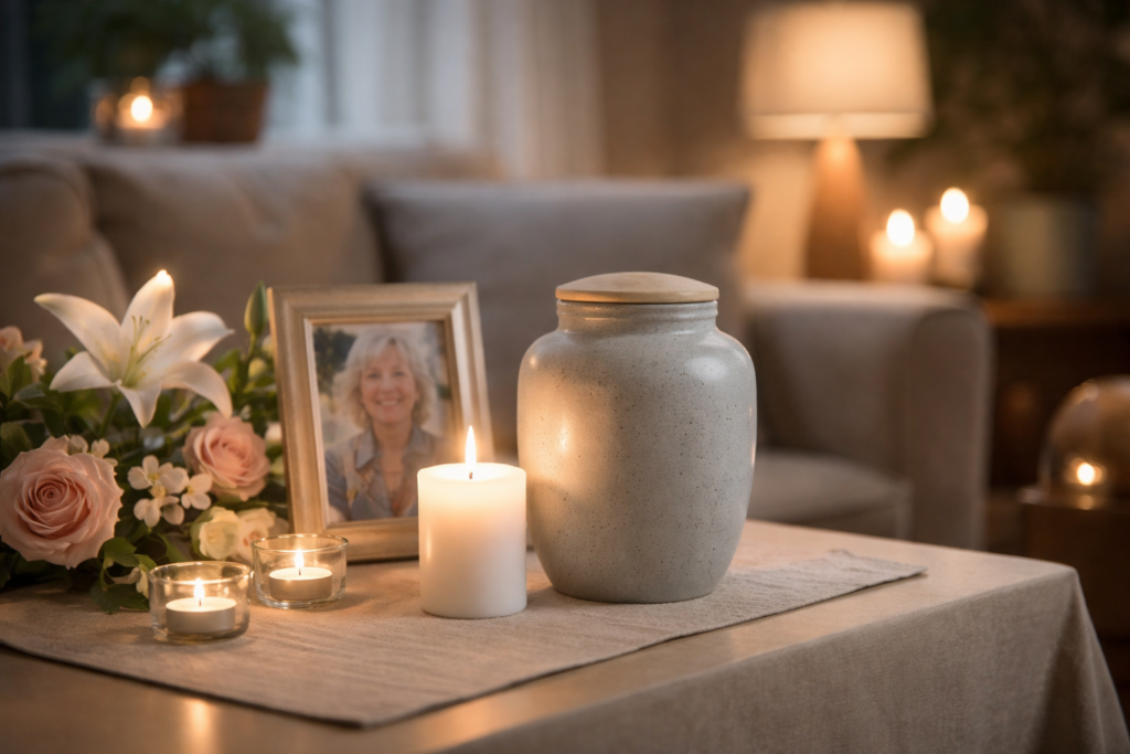 Serene memorial in soft light