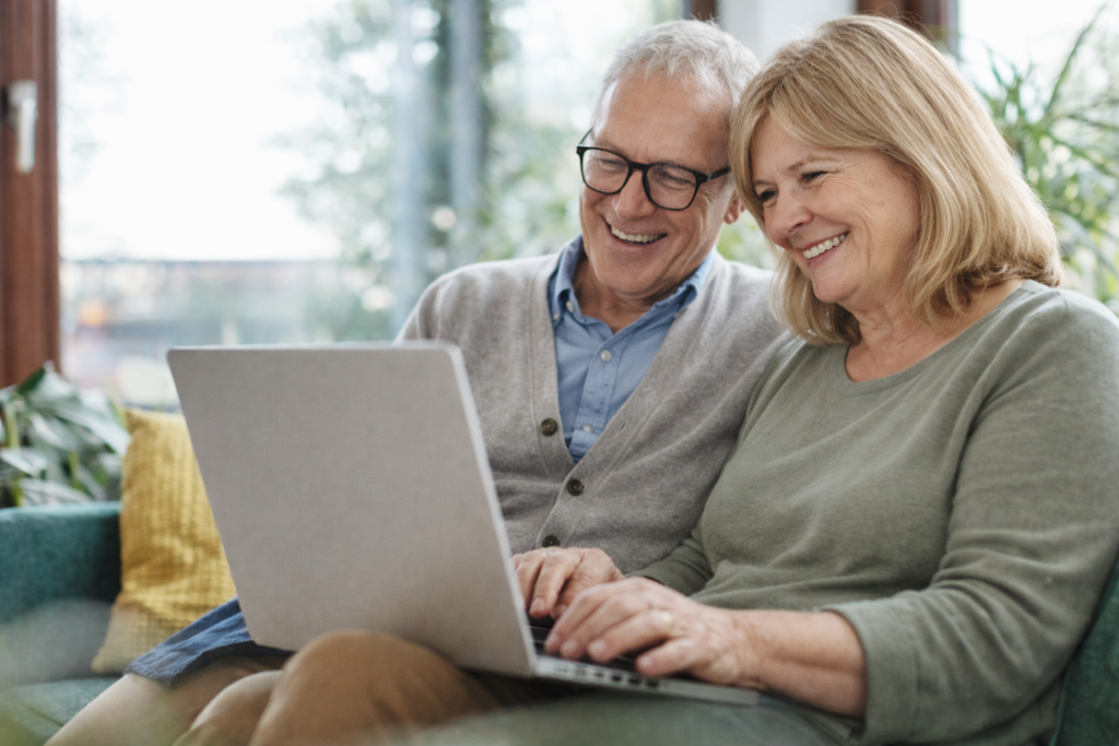 Smiling couple enjoying their time together