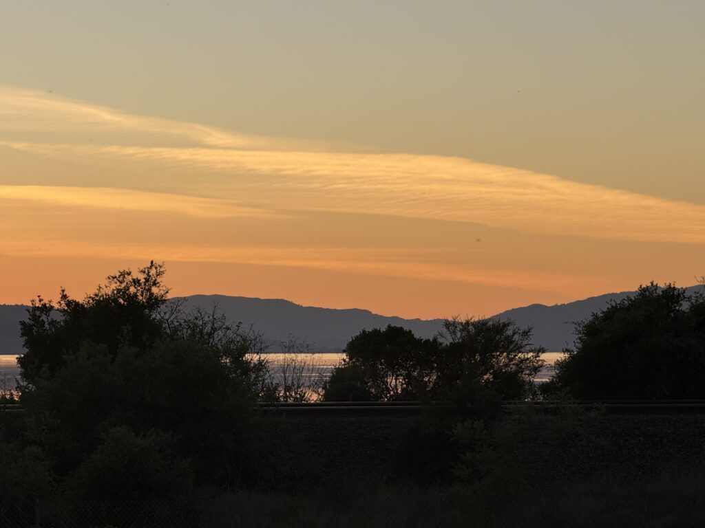mountains at the sunset